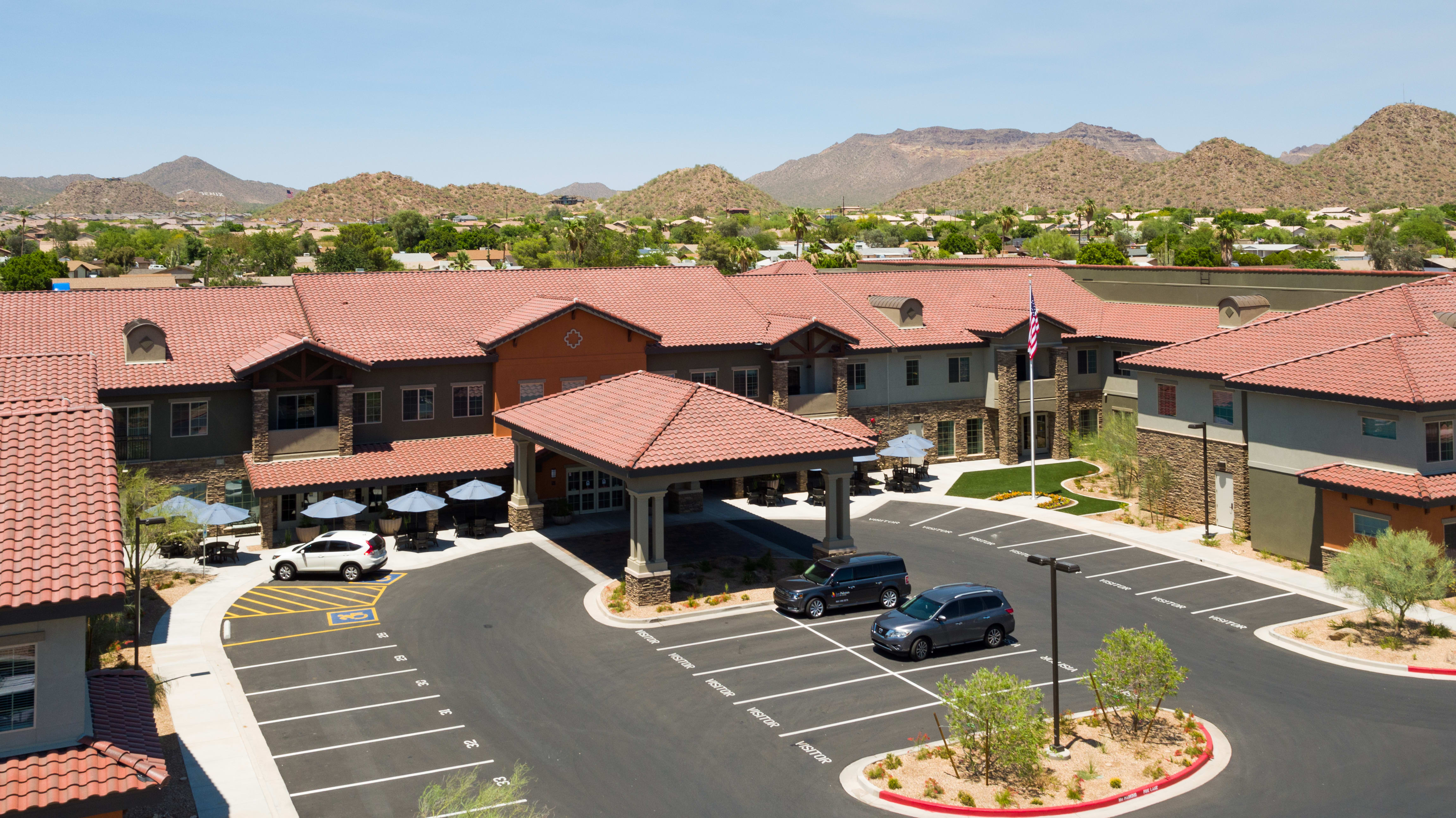 Las Palomas Senior Living aerial view of community