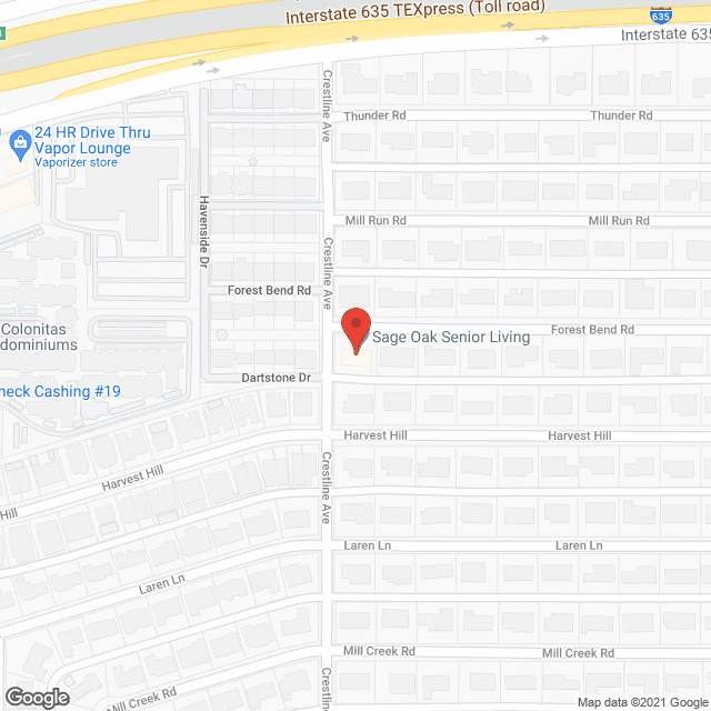 Map of the neighborhood around Silver Leaf Assisted Living at Forest Bend