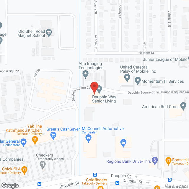 Map of the neighborhood around Dauphin Way Assisted Living Facility
