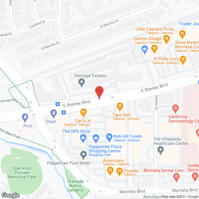 Map of the neighborhood around Heritage Estates