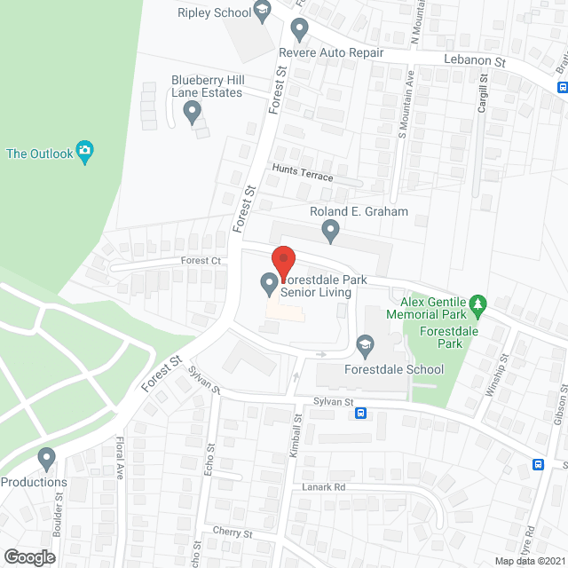 Map of the neighborhood around Forestdale Park Senior Living