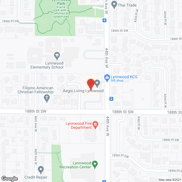 Map of the neighborhood around Aegis of Lynnwood