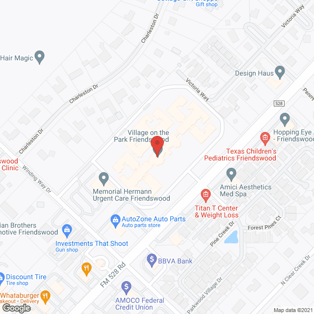 Map of the neighborhood around Village on the Park at Friendswood
