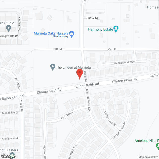 Map of the neighborhood around Ivy Park at Murrieta