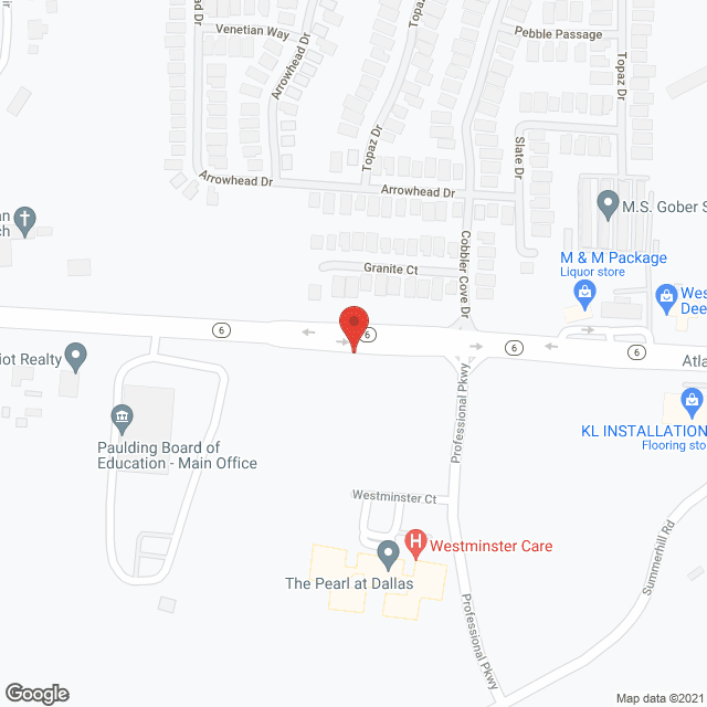 Map of the neighborhood around Westminster Memory Care