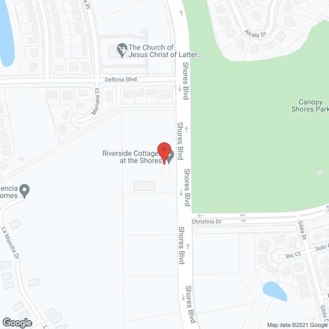 Map of the neighborhood around Riverside Cottages At The Shores