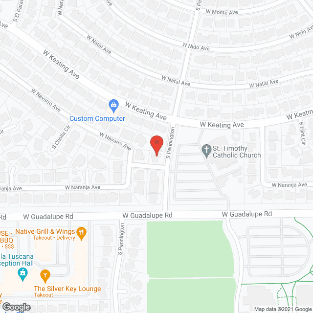 Map of the neighborhood around Zoe's Assisted Living Home
