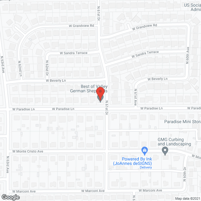 Map of the neighborhood around Paradise Assisted Living Home