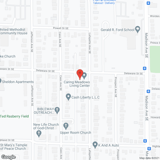 Map of the neighborhood around Living Well-Adult Living Facility