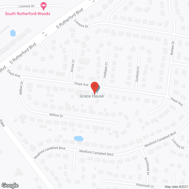 Map of the neighborhood around Grace House