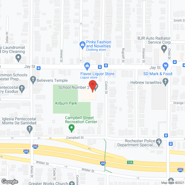 Map of the neighborhood around Family Srvs/Rochester Ehp2 Jonathan Child Project