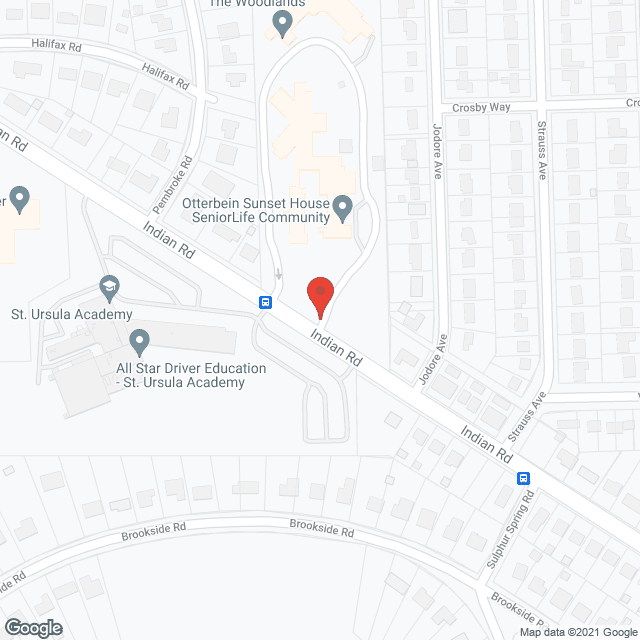 Map of the neighborhood around Woodlands At Sunset House