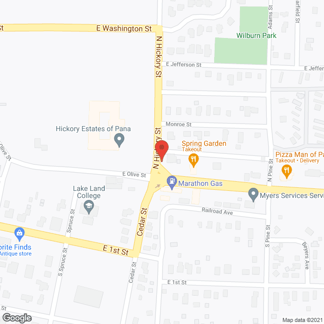 Map of the neighborhood around Hickory Estates Memory Care