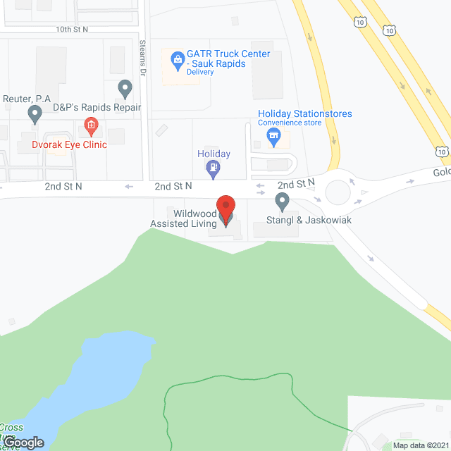 Map of the neighborhood around Wildwood Assisted Living