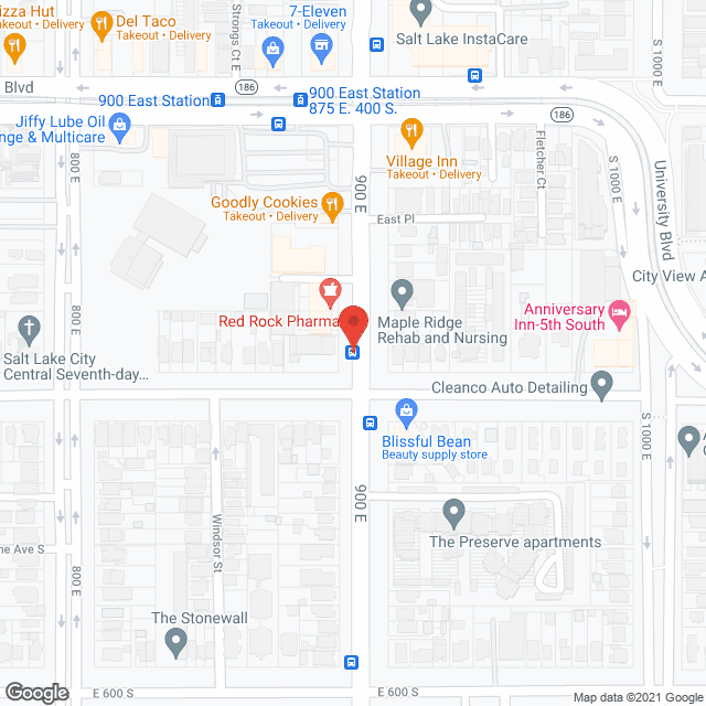 Map of the neighborhood around Friendship Manor