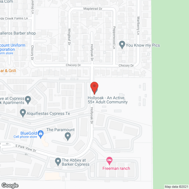 Map of the neighborhood around Hollyoak Senior Living