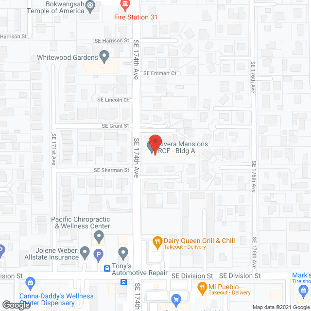 Map of the neighborhood around Rivera Mansions RCF