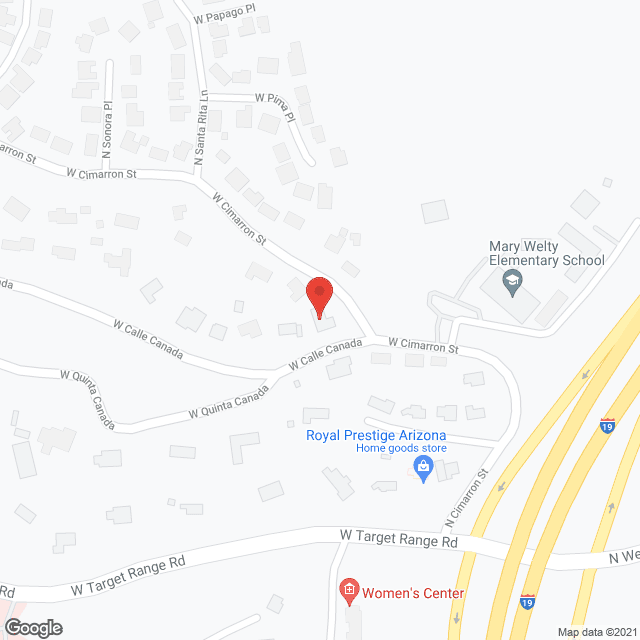Map of the neighborhood around Cimarron Assisted Living