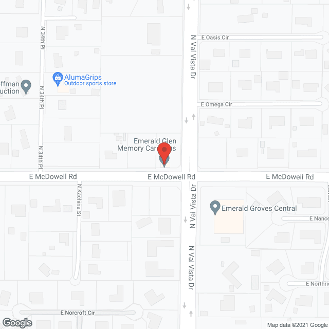 Map of the neighborhood around Emerald Glen