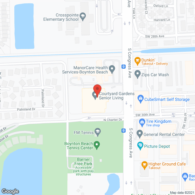 Map of the neighborhood around Courtyard Gardens Senior Living
