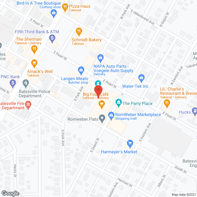 Map of the neighborhood around Assisted Living At Romweber Flats