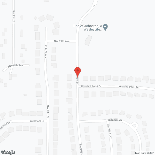 Map of the neighborhood around Brio of Johnston
