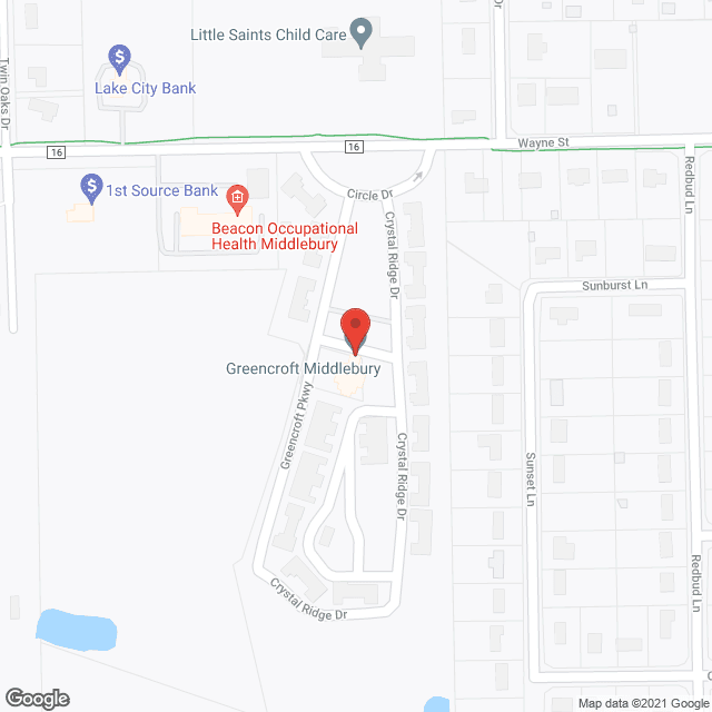 Map of the neighborhood around Greencroft Middlebury