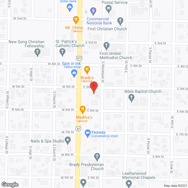 Map of the neighborhood around Texas Jubilee House Of Brady