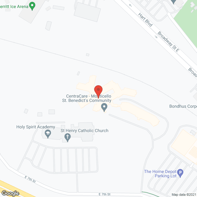 Map of the neighborhood around Benedict Village