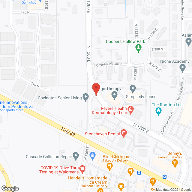 Map of the neighborhood around Covington Senior Living Lehi