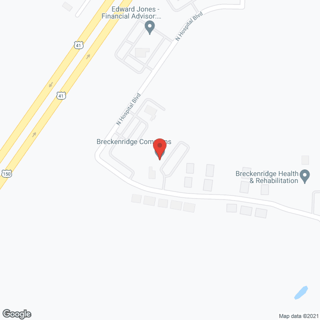 Map of the neighborhood around Breckenridge Commons and Villas