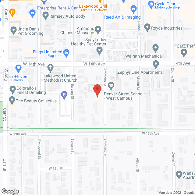 Map of the neighborhood around Harmony Assisted Living