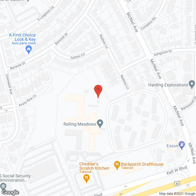 Map of the neighborhood around Rolling Meadows Independent Living