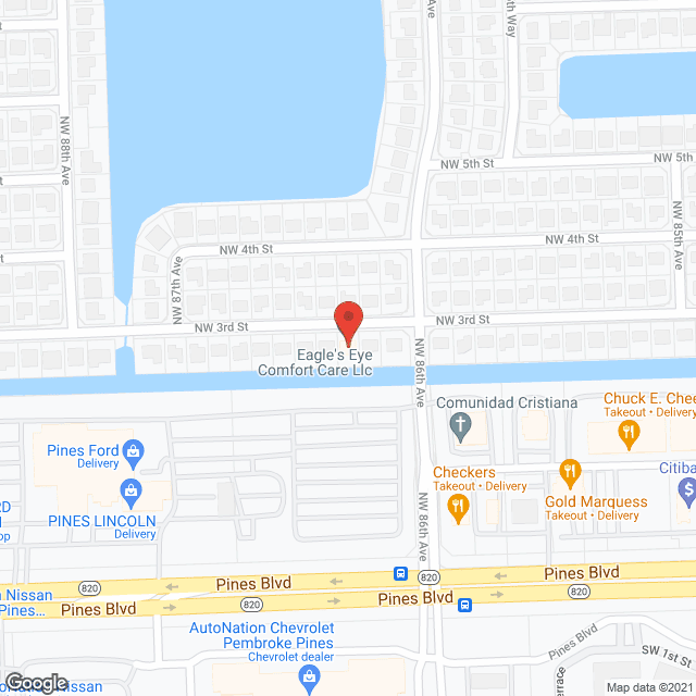 Map of the neighborhood around Eagles Eye Comfort Care