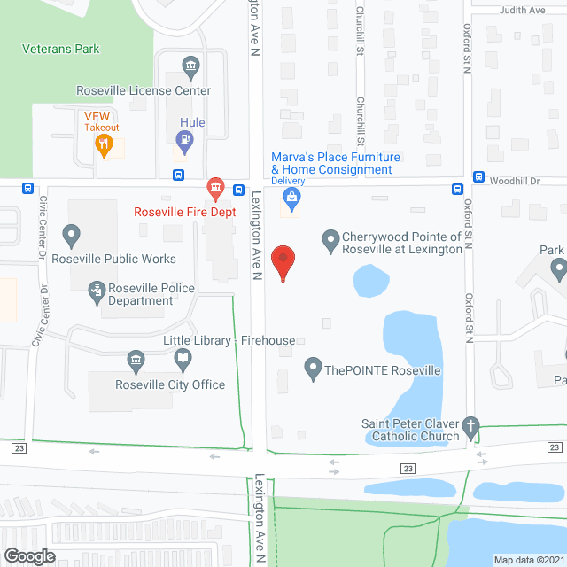 Map of the neighborhood around Amira Choice Roseville at Lexington