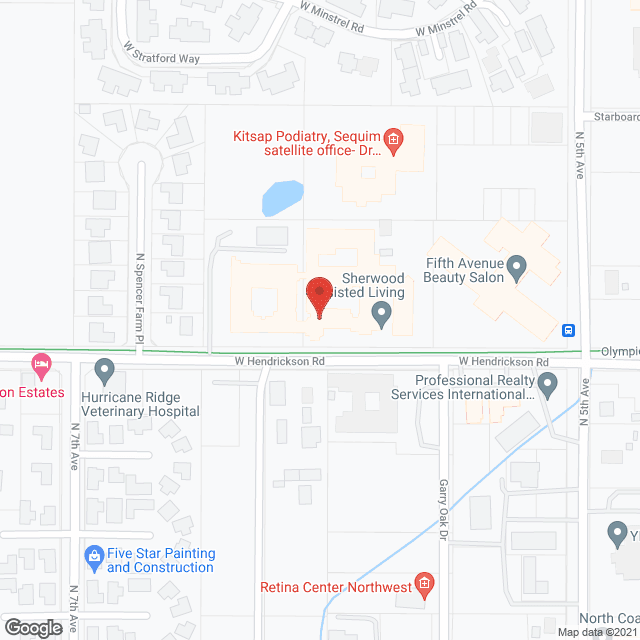 Map of the neighborhood around Sherwood Assisted Living