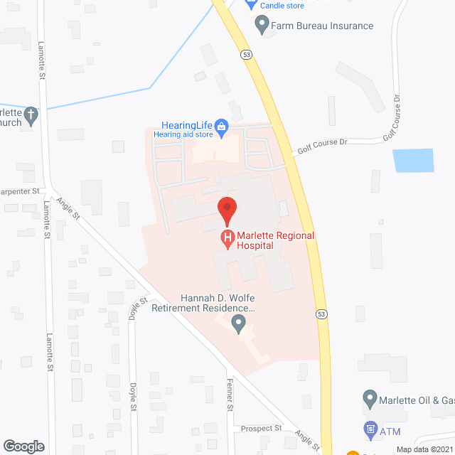 Map of the neighborhood around The Hannah D. Wolfe Retirement Residence