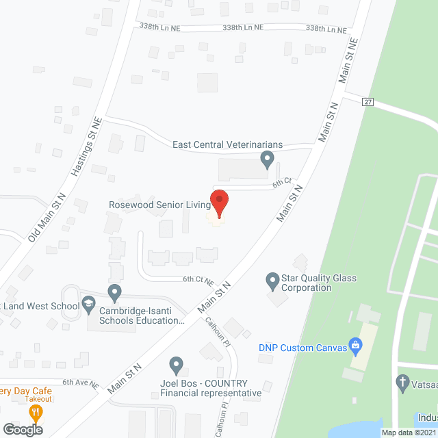 Map of the neighborhood around Rosewood Senior Living