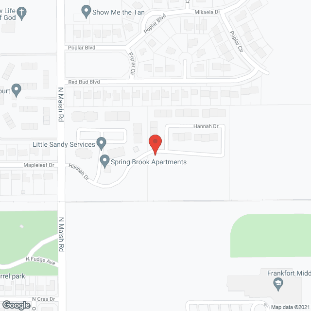 Map of the neighborhood around Frankfort Place Apartments