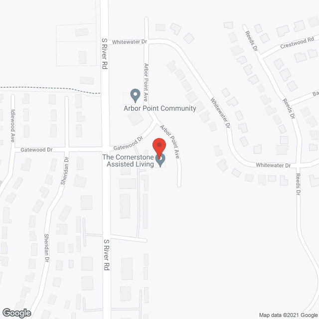 Map of the neighborhood around The Cornerstone
