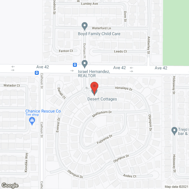 Map of the neighborhood around Desert Cottages I
