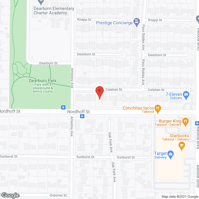 Map of the neighborhood around Grace Manor I