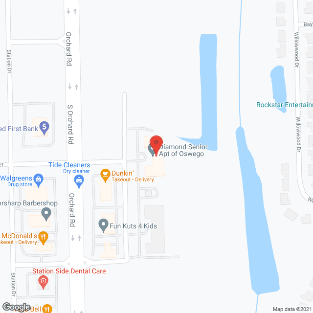 Map of the neighborhood around Diamond Senior Apartments