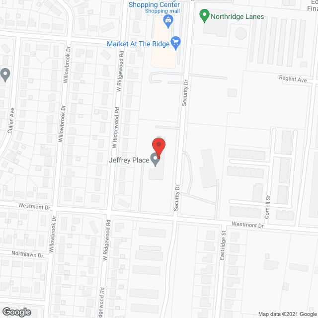 Map of the neighborhood around Jeffrey Place Apartments
