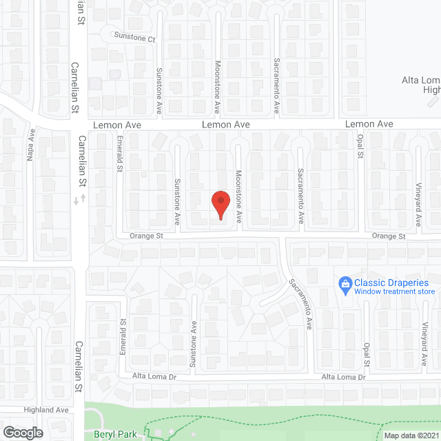 Map of the neighborhood around Alta Loma Board and Care