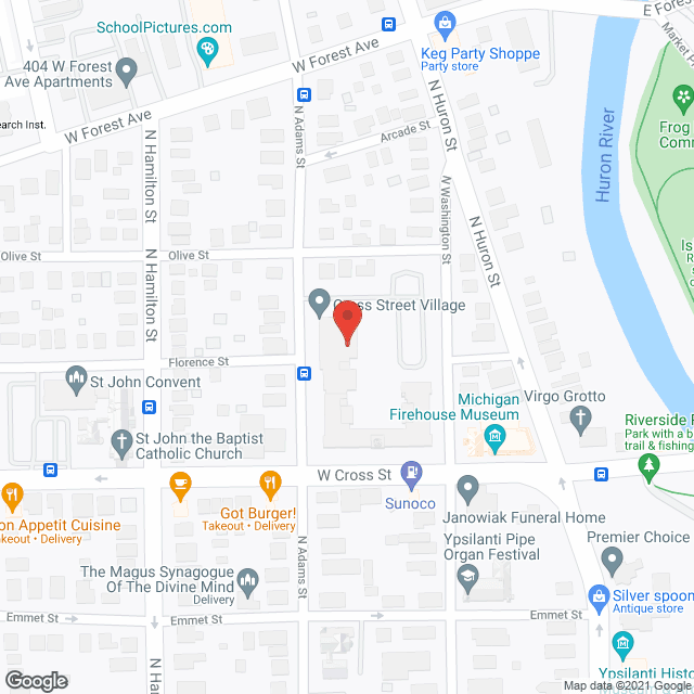 Map of the neighborhood around Cross Street Village Apts.