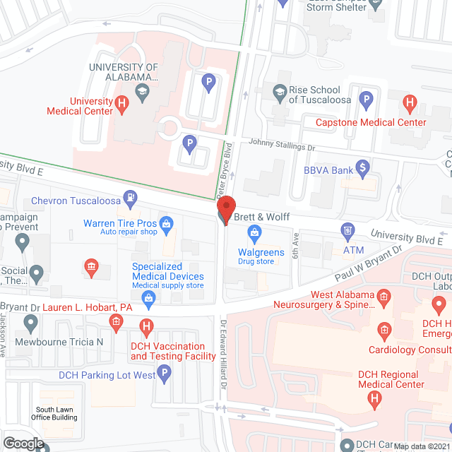 Map of the neighborhood around Capstone Village