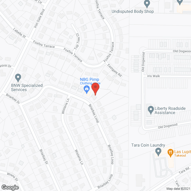 Map of the neighborhood around Crestwoods