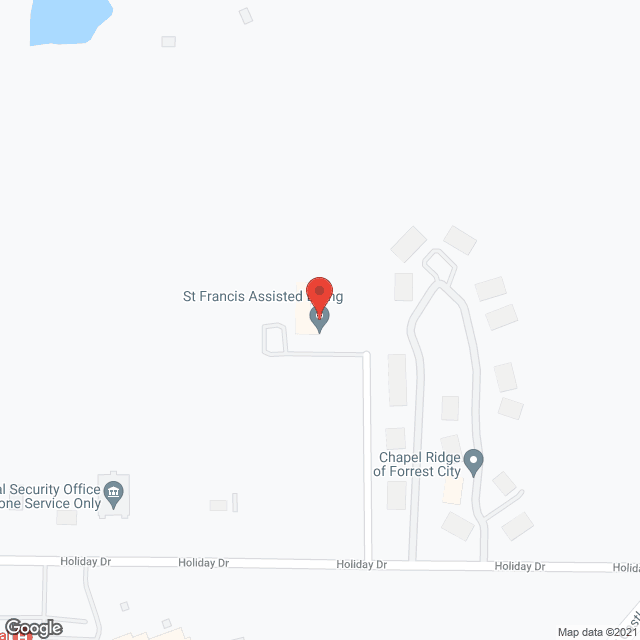 Map of the neighborhood around St. Francis Assisted Living