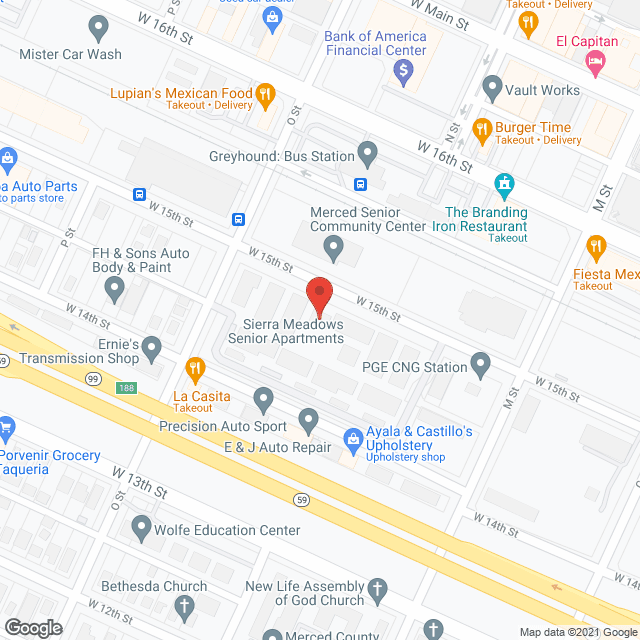 Map of the neighborhood around Sierra Meadows